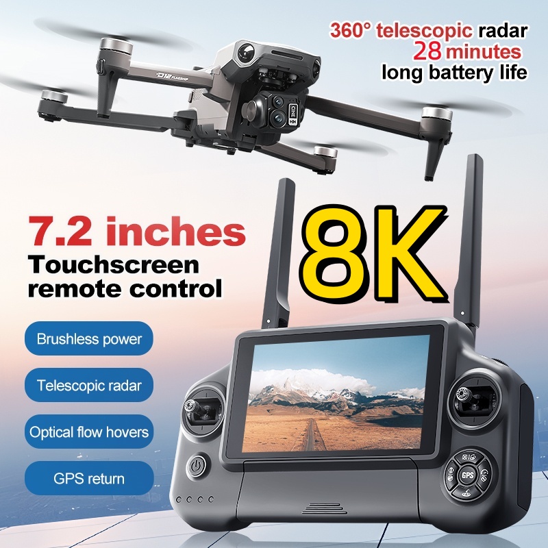 Drone Gimbal Case - 8K 3軸ジンバルブラシレス7.2インチタッチスクリーンFPVリモートコントロールクアッドコプター5KM障害物回避エアドロップGPSリターンRCドローン