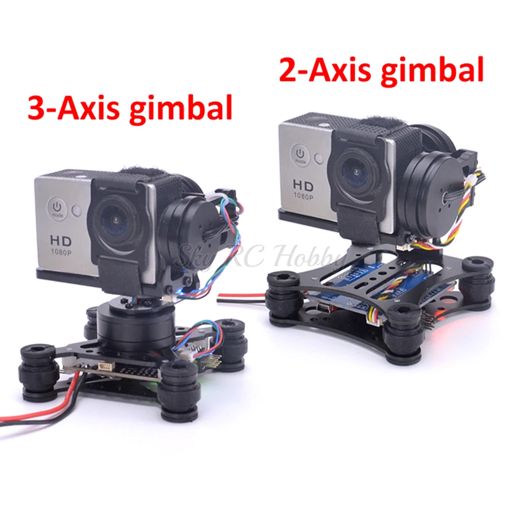 Drone Gimbal For Gopro - 軽量2軸/3軸ブラシレスジンバル用SJ4000 Gopro3 4移動プロヒーロー5 6セッションruncam 3 eken