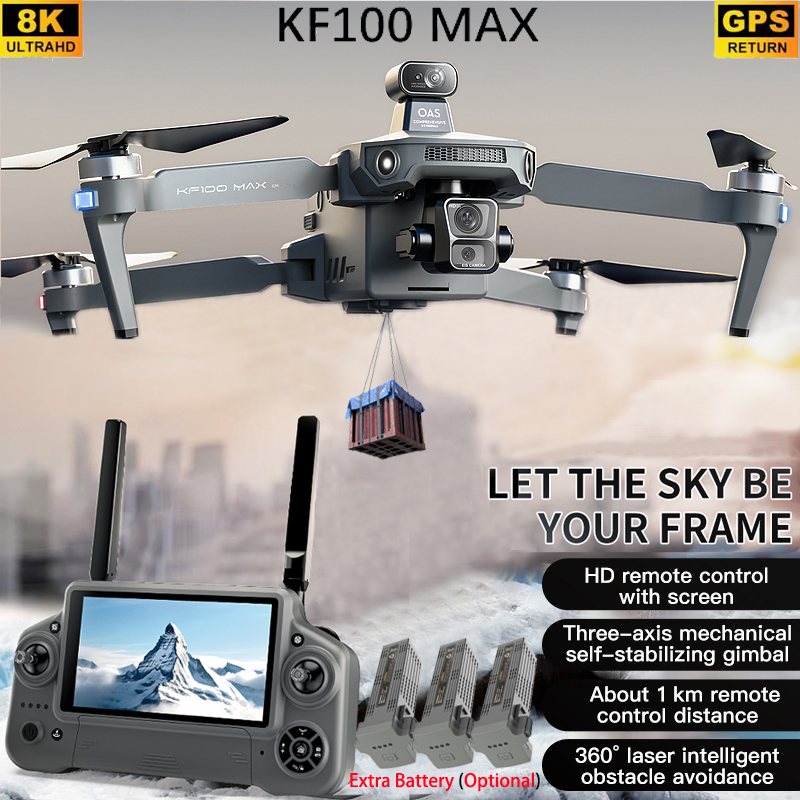 Drone Gimbal 3 Axis - KF100 MAX GPSドローン 4Kカメラ 3軸ジンバル WIFI障害物回避