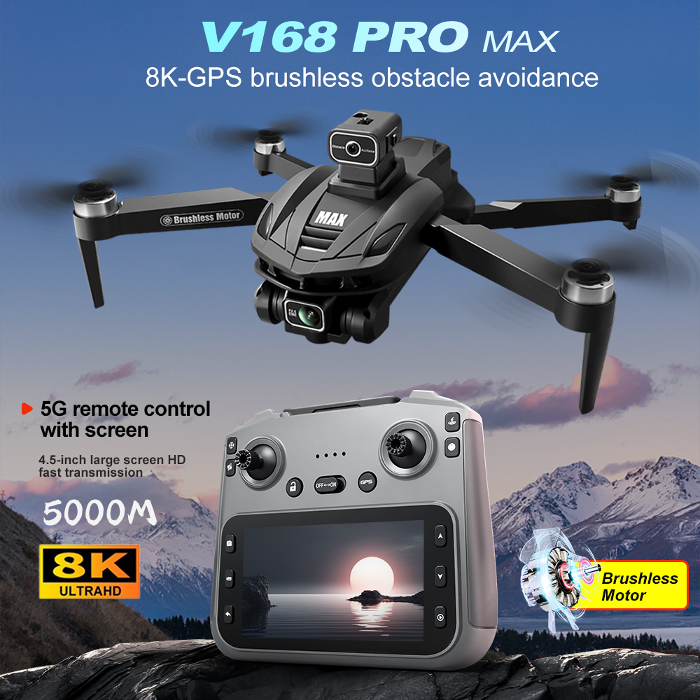 Drone Gimbal Brushless - V168 PRO Max GPS ドローン 8K