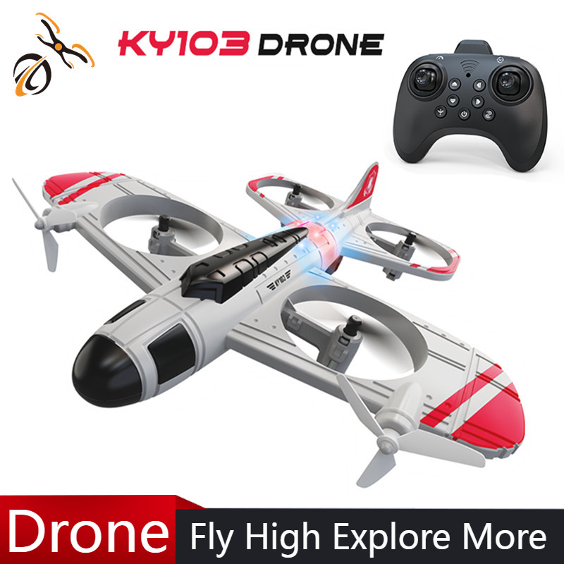 Drone Gimbal 2 Axis - 2026年リモートコントロールKY103 RCフォーム飛行機 2.4G WIFI戦闘機 LEDカラーライト付きタンブリングドローン 男の子向けおもちゃギフト