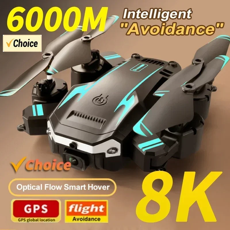 Drone Gimbal Brushless - G6 proドローン、8Kデュアルカメラ、5G GPS、折りたたみ式、5KM飛行距離、ブラシレスモーター、360度回転機能搭載 ° 障害物回避機能付きRC FPVドローン（写真撮影用）