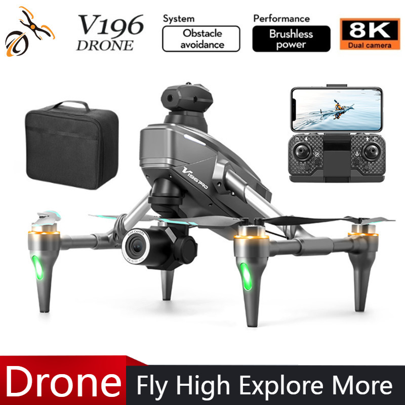 Drone Gimbal 2 Axis - 2025 V196 自動障害物回避ドローン 8K HDカメラ 空撮