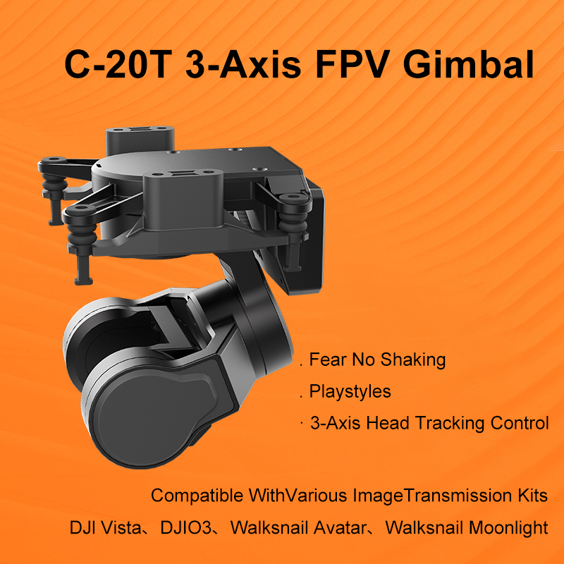 Drone Gimbal 3 Axis - FPVレーシングドローン用3軸ジンバル、安定性向上、PTZ対応、DJI O3、CADDX、Walksnail、Mavlink、Sbus対応
