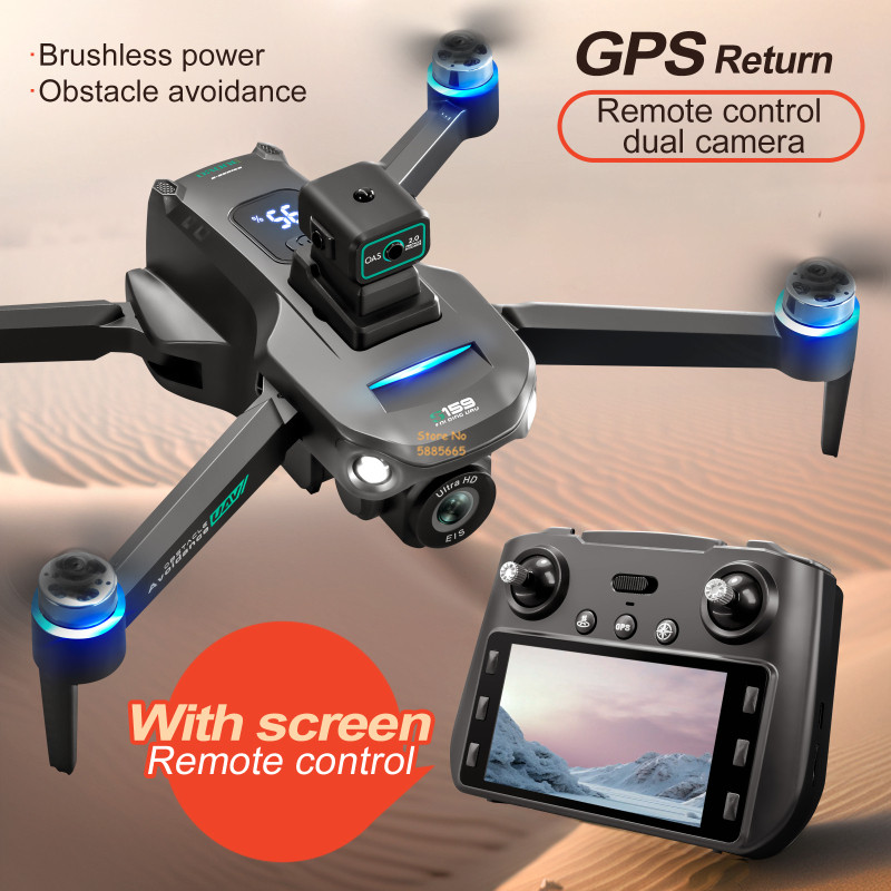 リモコン付きクワッドコプタードローン,障害物回避,LEDスク - Drone Gimbal Brushless のレビューと価格