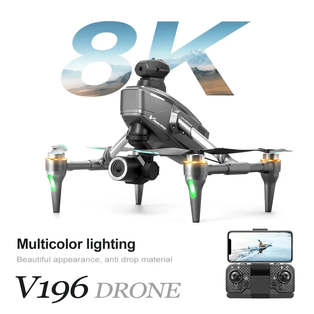 新しい V196 Fpv ドローン 8K プロフェッショナル - Drone Gimbal 2 Axis のレビューと価格